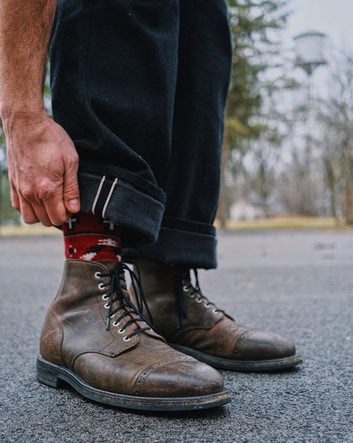 Photo by cuffcheckdenim on March 30, 2025 of the Grant Stone Garrison Boot in Gallun Teton Waxy Stag.