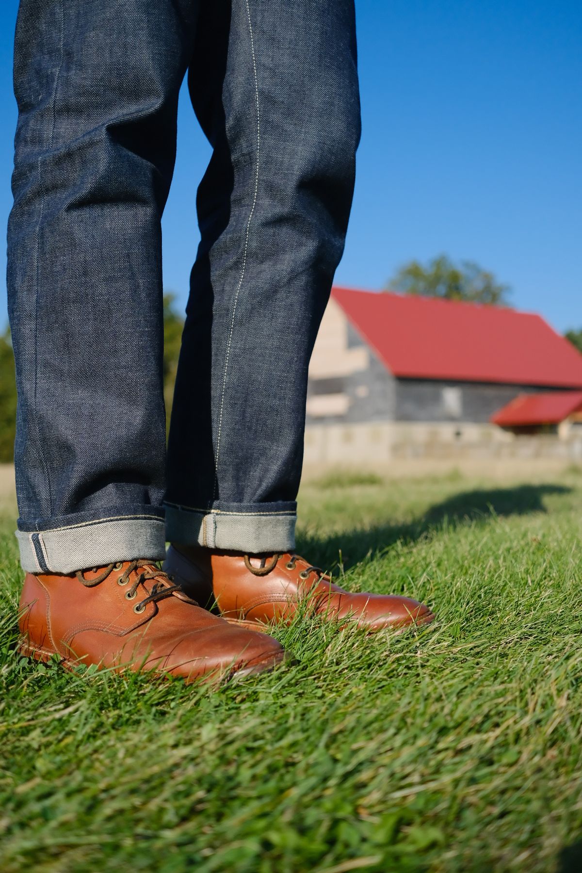 Photo by cuffcheckdenim on September 29, 2025 of the Grant Stone Diesel Boot in Badalassi Carlo Saddle Tan Minerva.