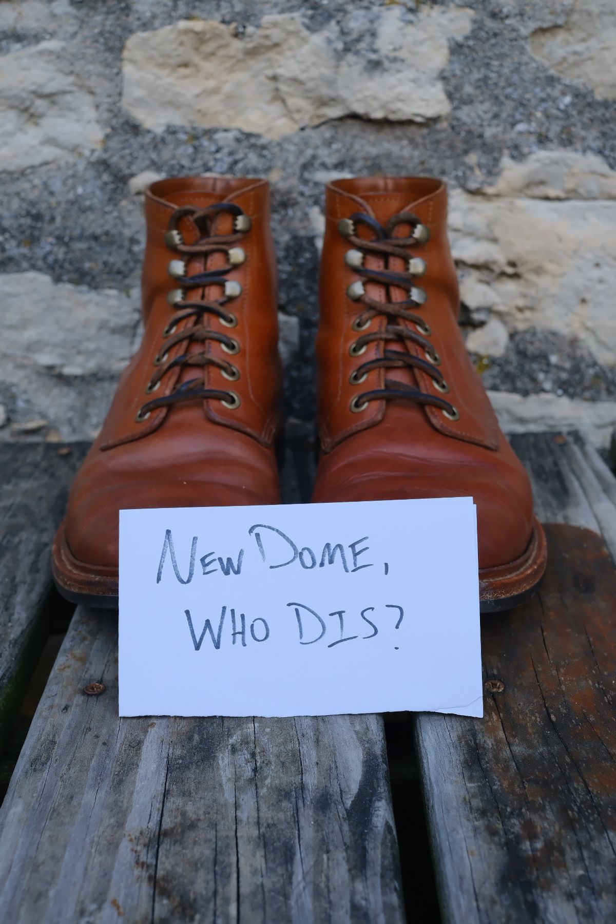 Photo by cuffcheckdenim on October 1, 2025 of the Grant Stone Diesel Boot in Badalassi Carlo Saddle Tan Minerva.