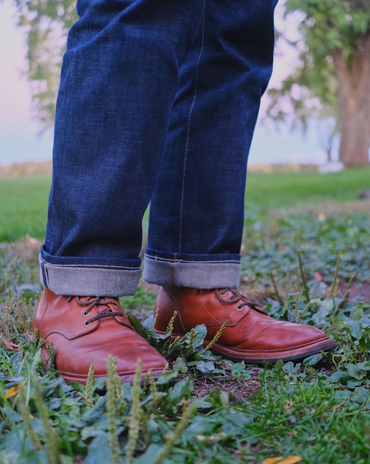 Photo by cuffcheckdenim on October 29, 2025 of the Grant Stone Diesel Boot in Badalassi Carlo Saddle Tan Minerva.