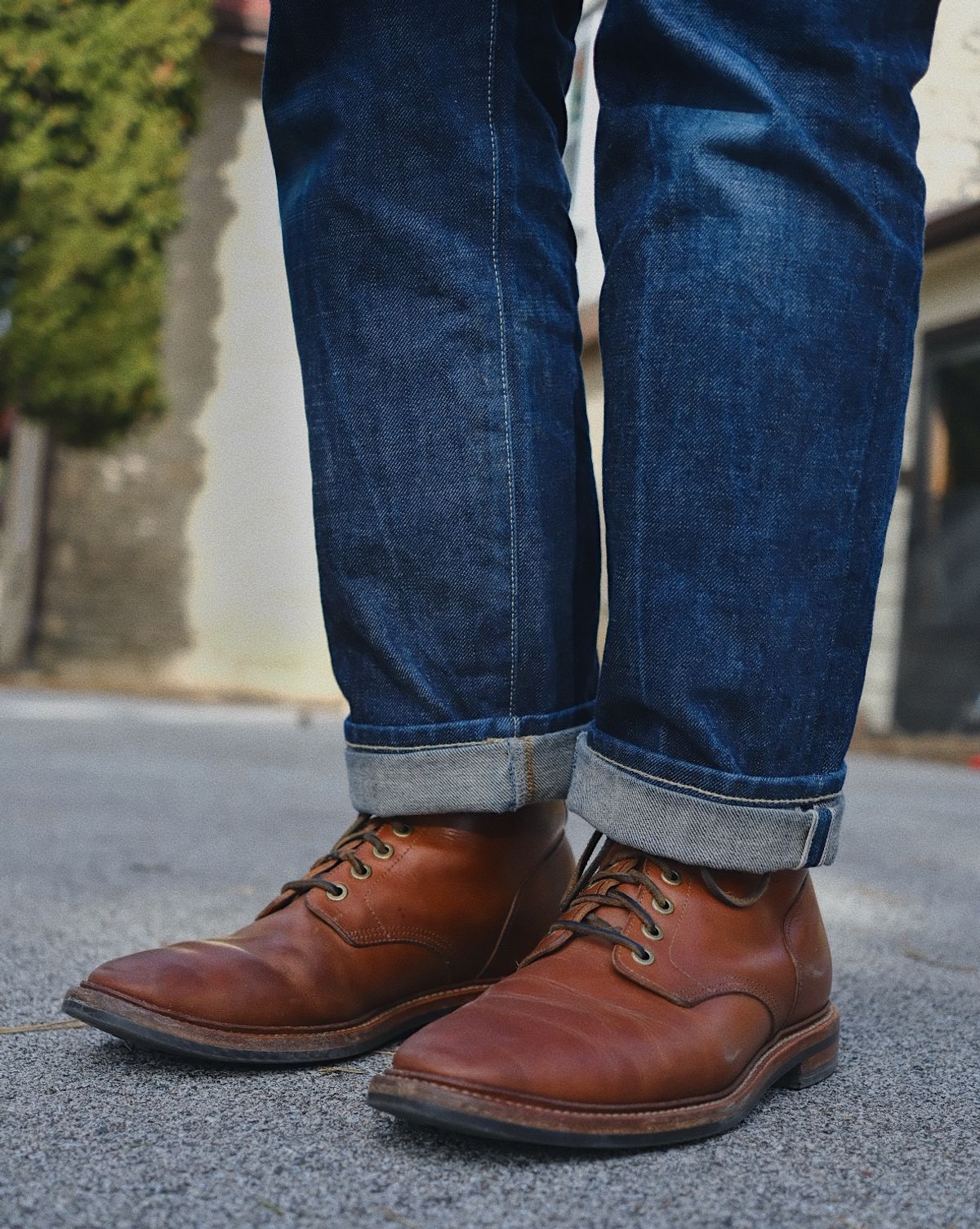 Photo by cuffcheckdenim on February 26, 2026 of the Grant Stone Diesel Boot in Badalassi Carlo Saddle Tan Minerva.