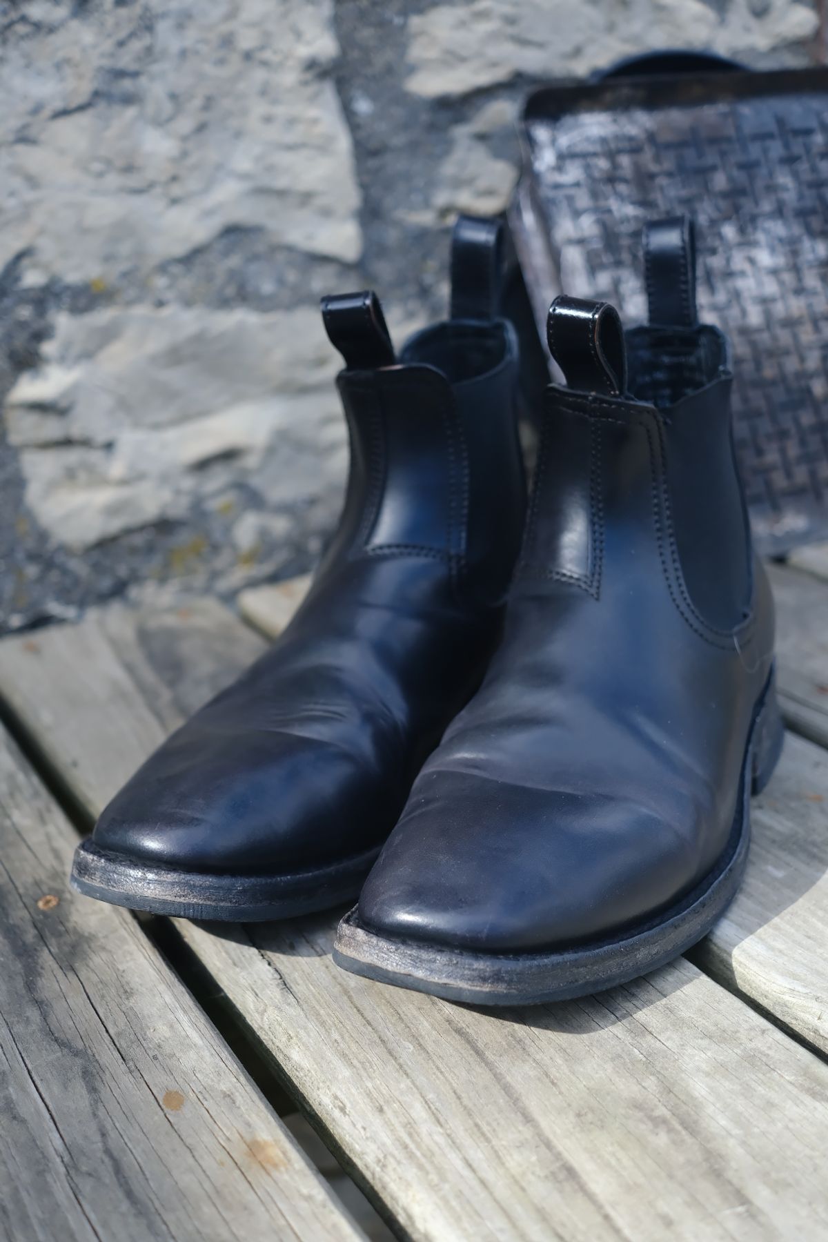 Photo by cuffcheckdenim on March 1, 2026 of the Thursday Journeyman in Shinki Black Shell Cordovan.