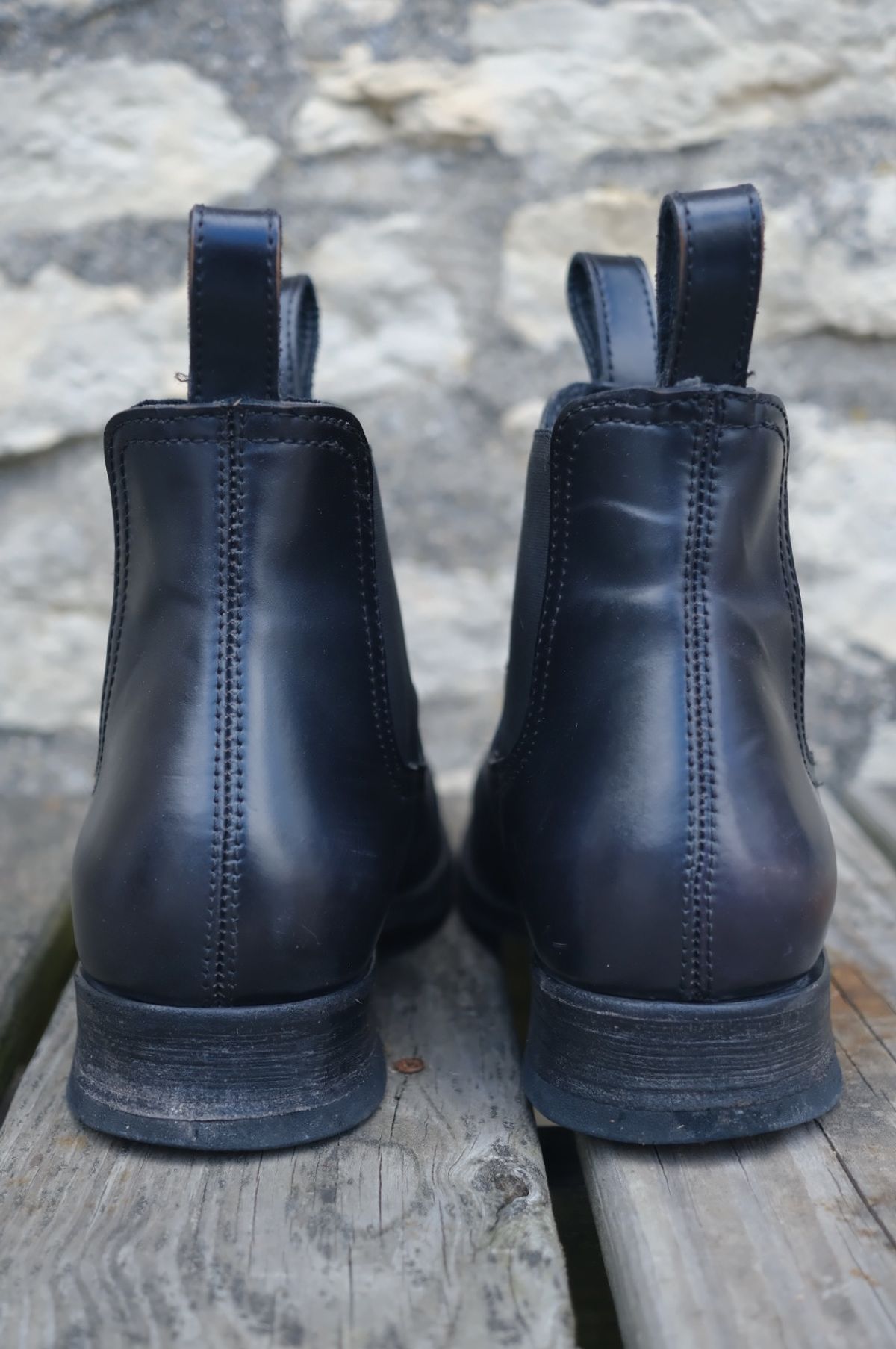 Photo by cuffcheckdenim on March 1, 2026 of the Thursday Journeyman in Shinki Black Shell Cordovan.