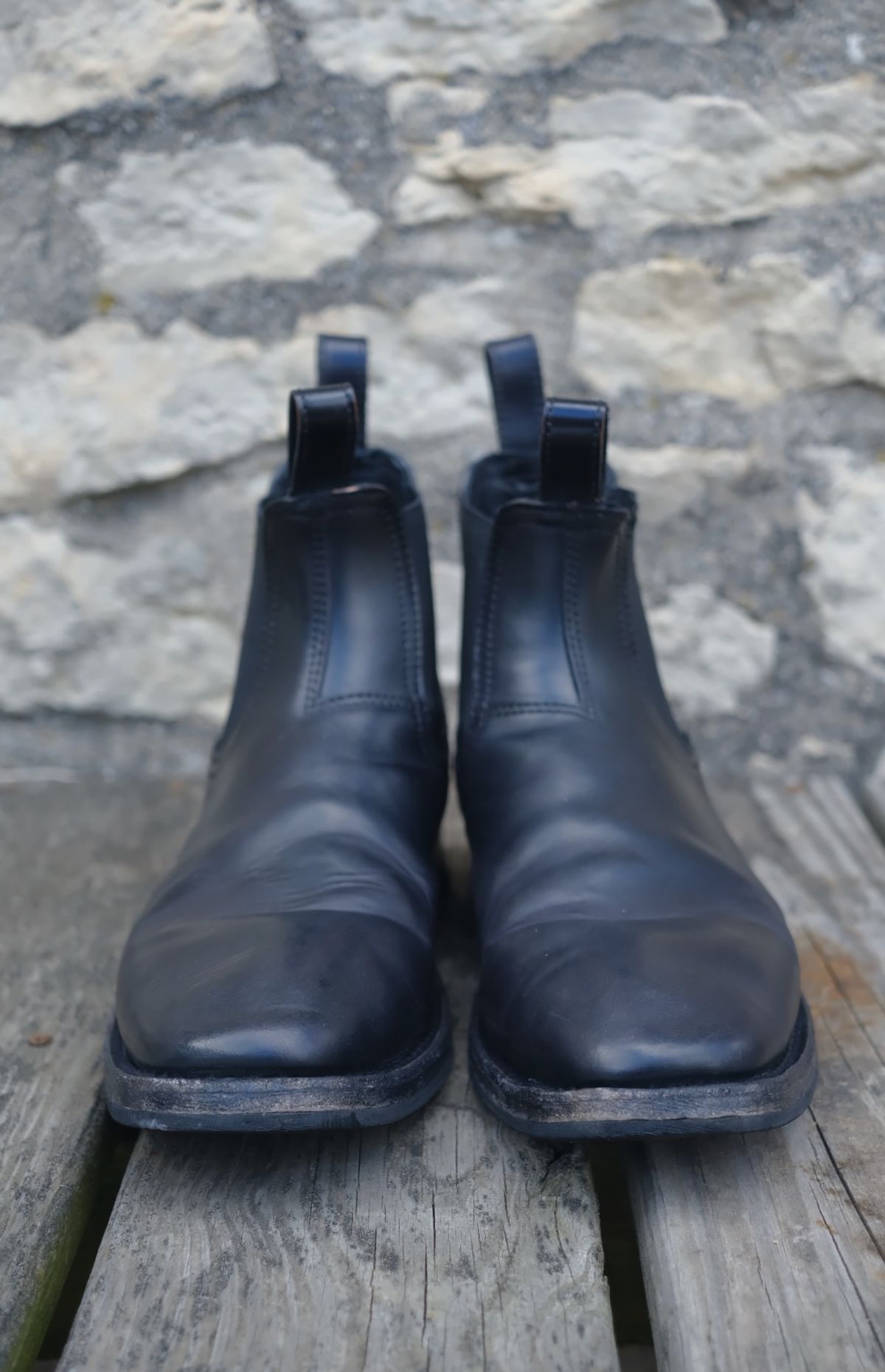 Photo by cuffcheckdenim on March 1, 2026 of the Thursday Journeyman in Shinki Black Shell Cordovan.