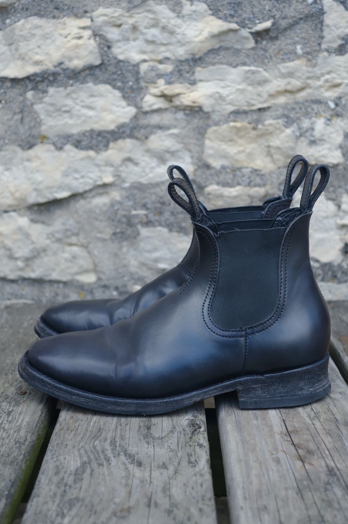 Photo by cuffcheckdenim on March 1, 2026 of the Thursday Journeyman in Shinki Black Shell Cordovan.