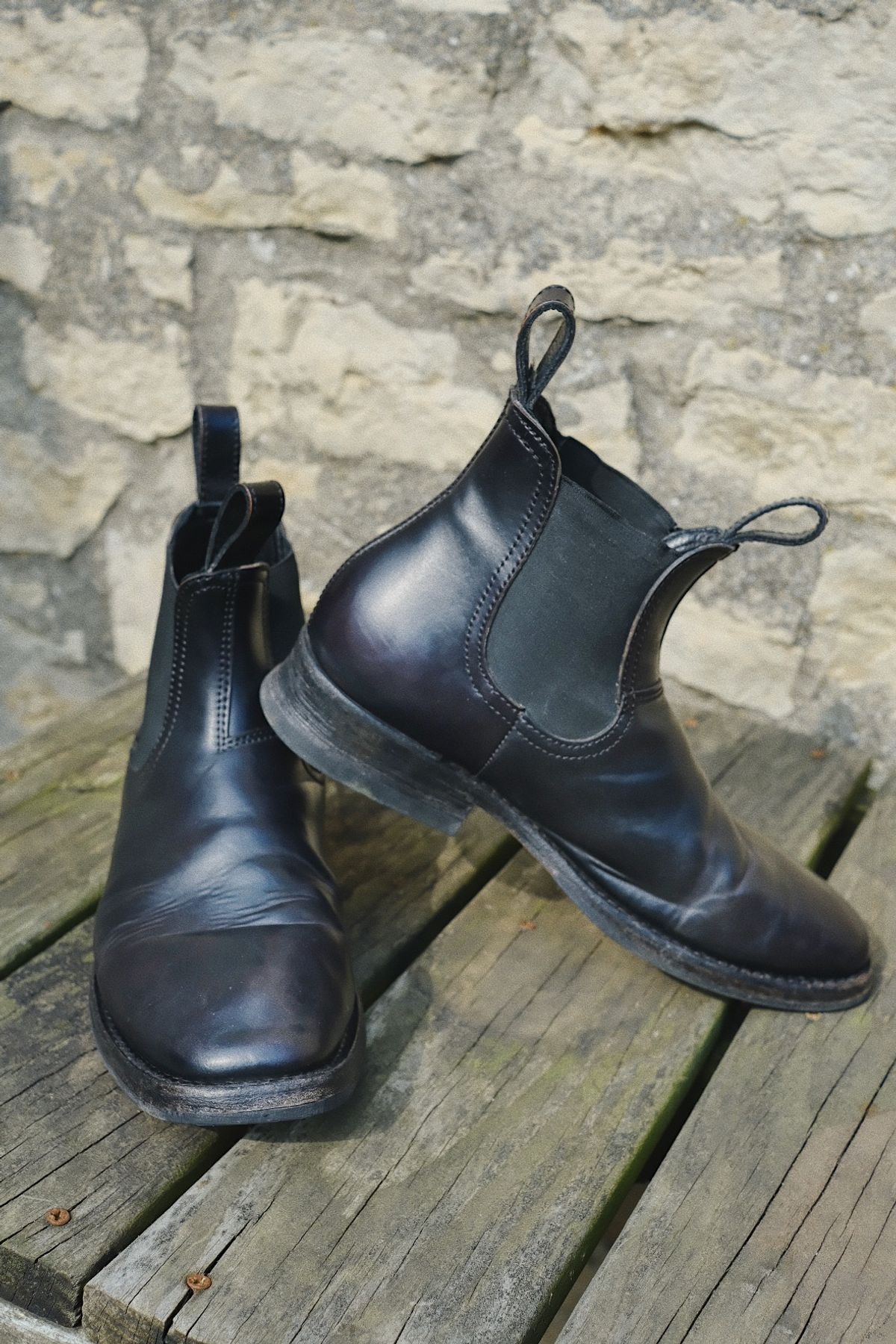 Photo by cuffcheckdenim on March 31, 2026 of the Thursday Journeyman in Shinki Black Shell Cordovan.