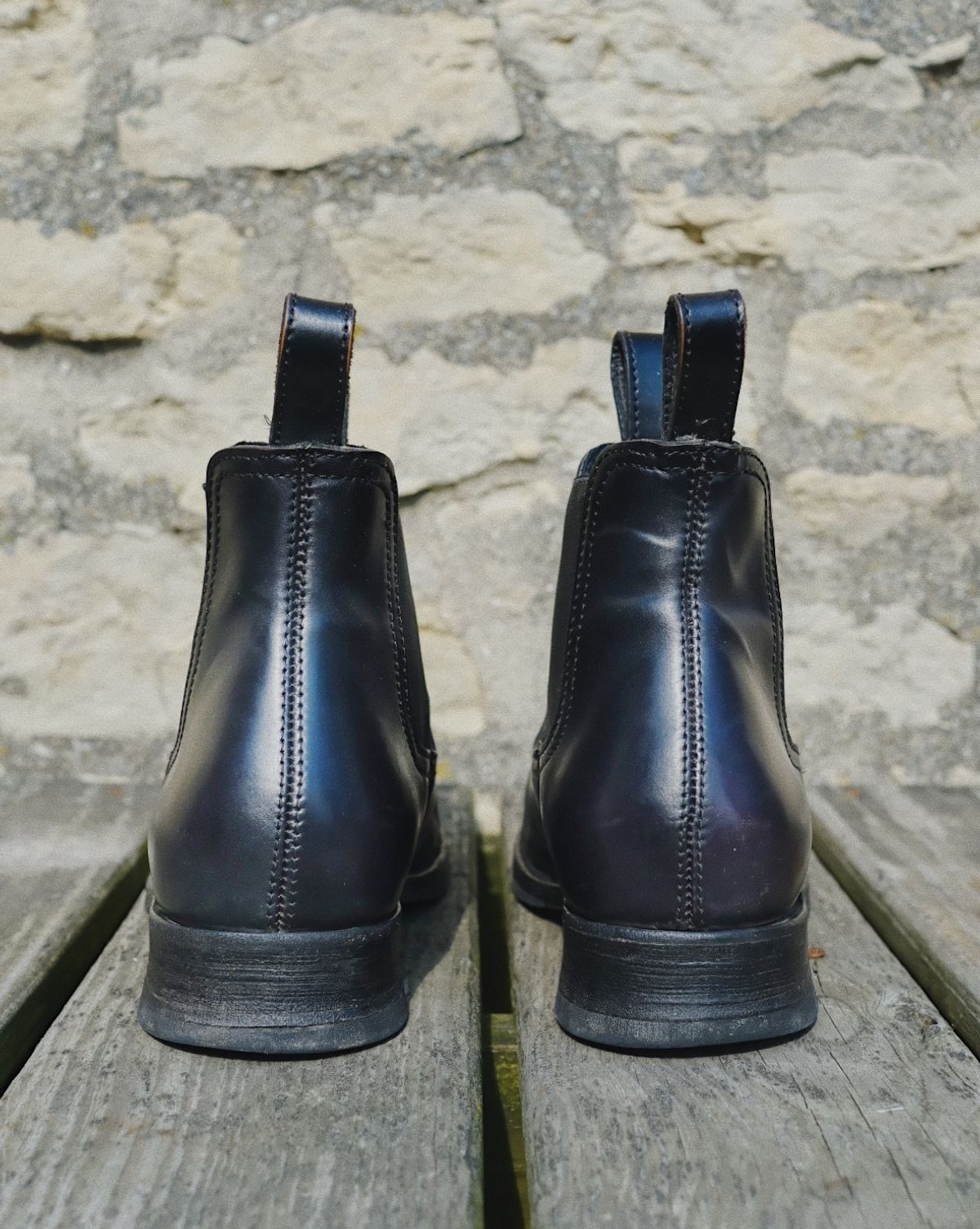 Photo by cuffcheckdenim on March 31, 2026 of the Thursday Journeyman in Shinki Black Shell Cordovan.