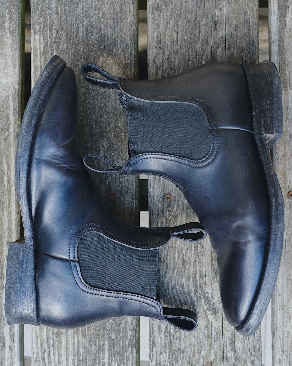 Photo by cuffcheckdenim on March 31, 2026 of the Thursday Journeyman in Shinki Black Shell Cordovan.