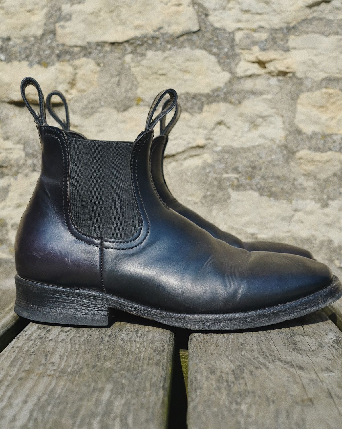 Photo by cuffcheckdenim on March 31, 2026 of the Thursday Journeyman in Shinki Black Shell Cordovan.