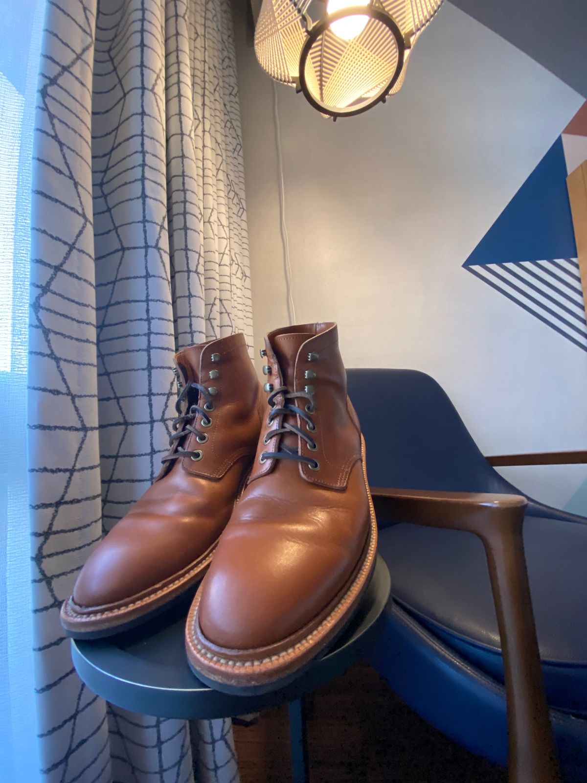Photo by cuffcheckdenim on November 3, 2023 of the Grant Stone Diesel Boot in Badalassi Carlo Saddle Tan Minerva.