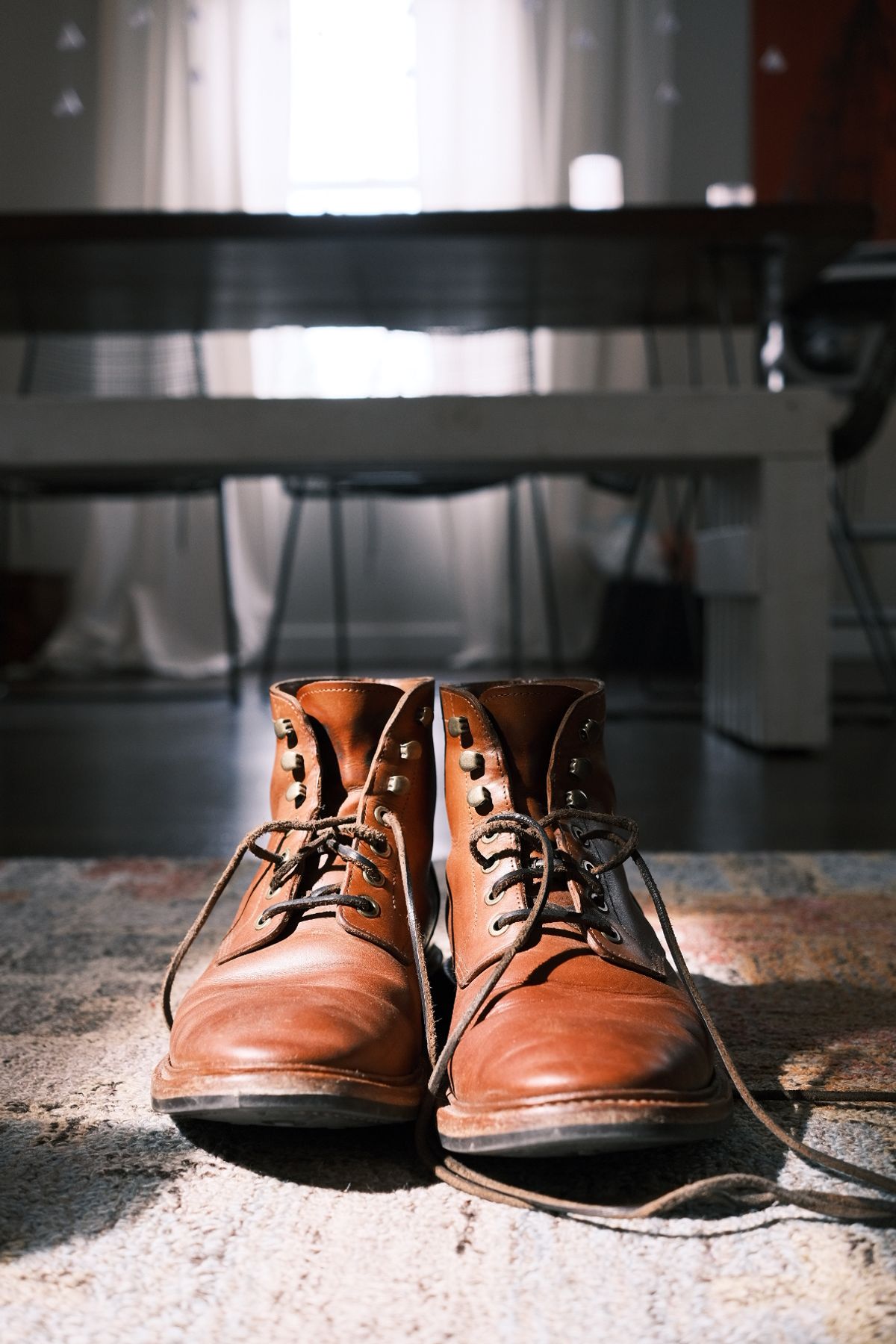 Photo by cuffcheckdenim on April 4, 2024 of the Grant Stone Diesel Boot in Badalassi Carlo Saddle Tan Minerva.