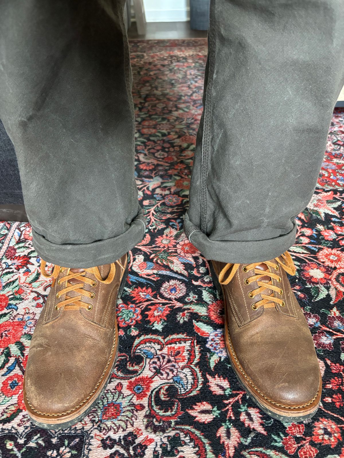 Photo by Oldmanblooming on October 14, 2024 of the Sagara Boondocker in Maryam Natural Horsebutt Roughout.