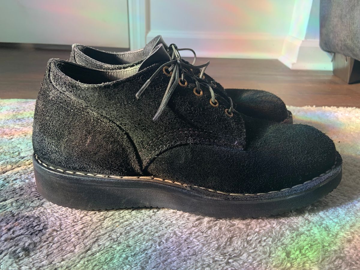 Photo by Oldmanblooming on December 1, 2022 of the White's Oxford in Seidel Black Oil Tan Roughout.