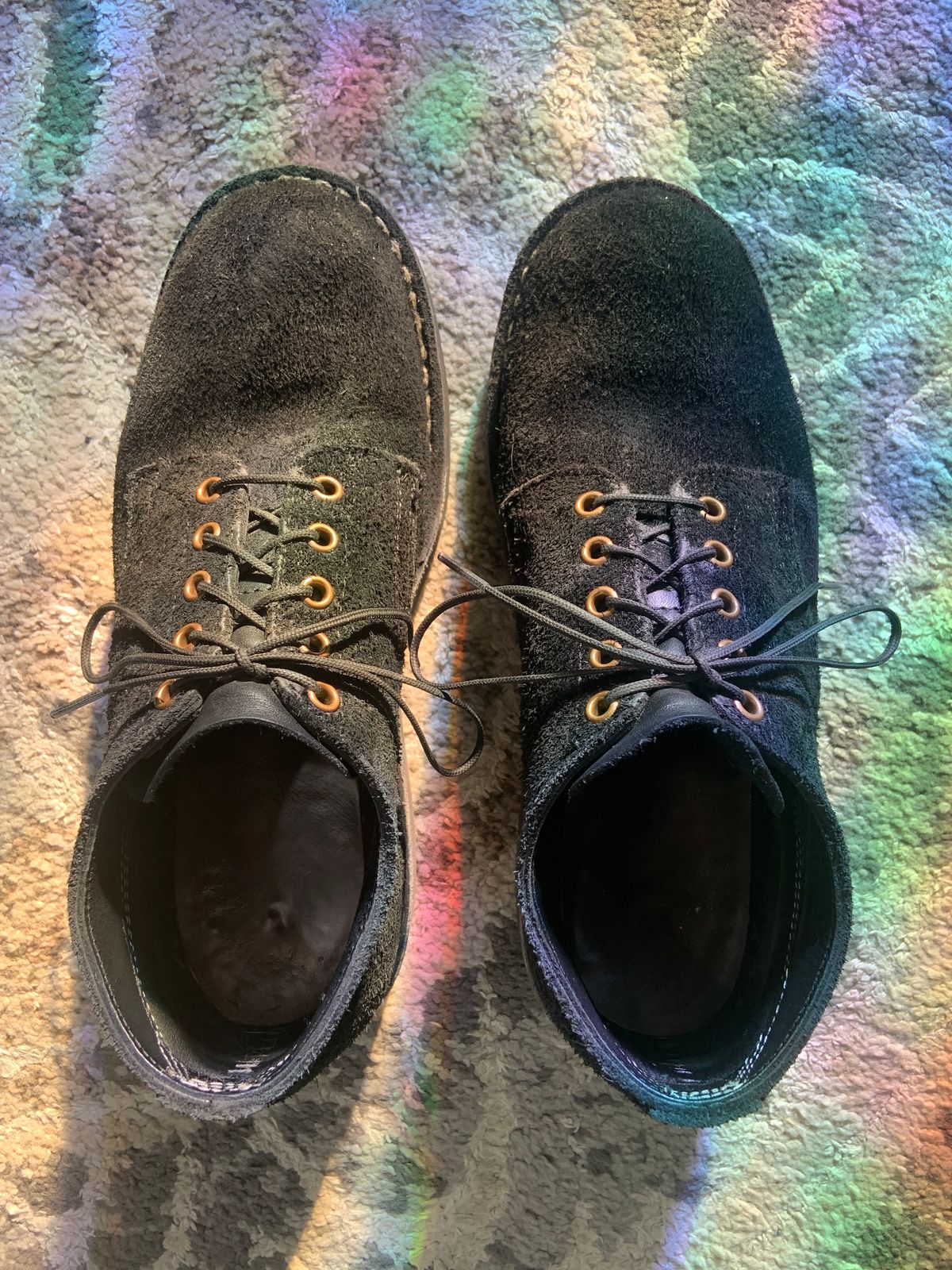 Photo by Oldmanblooming on February 1, 2023 of the White's Oxford in Seidel Black Oil Tan Roughout.