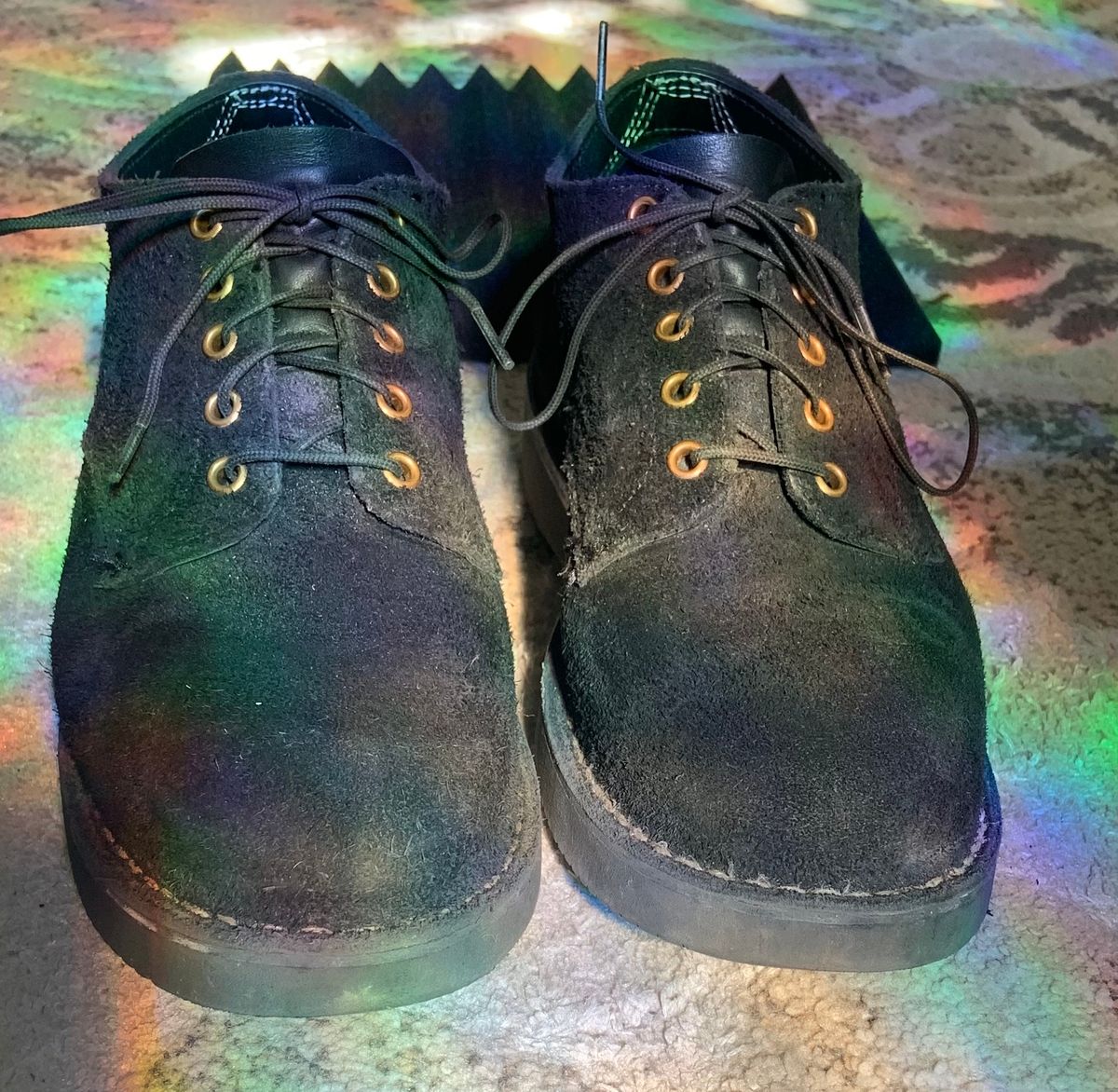 Photo by Oldmanblooming on March 1, 2023 of the White's Oxford in Seidel Black Oil Tan Roughout.