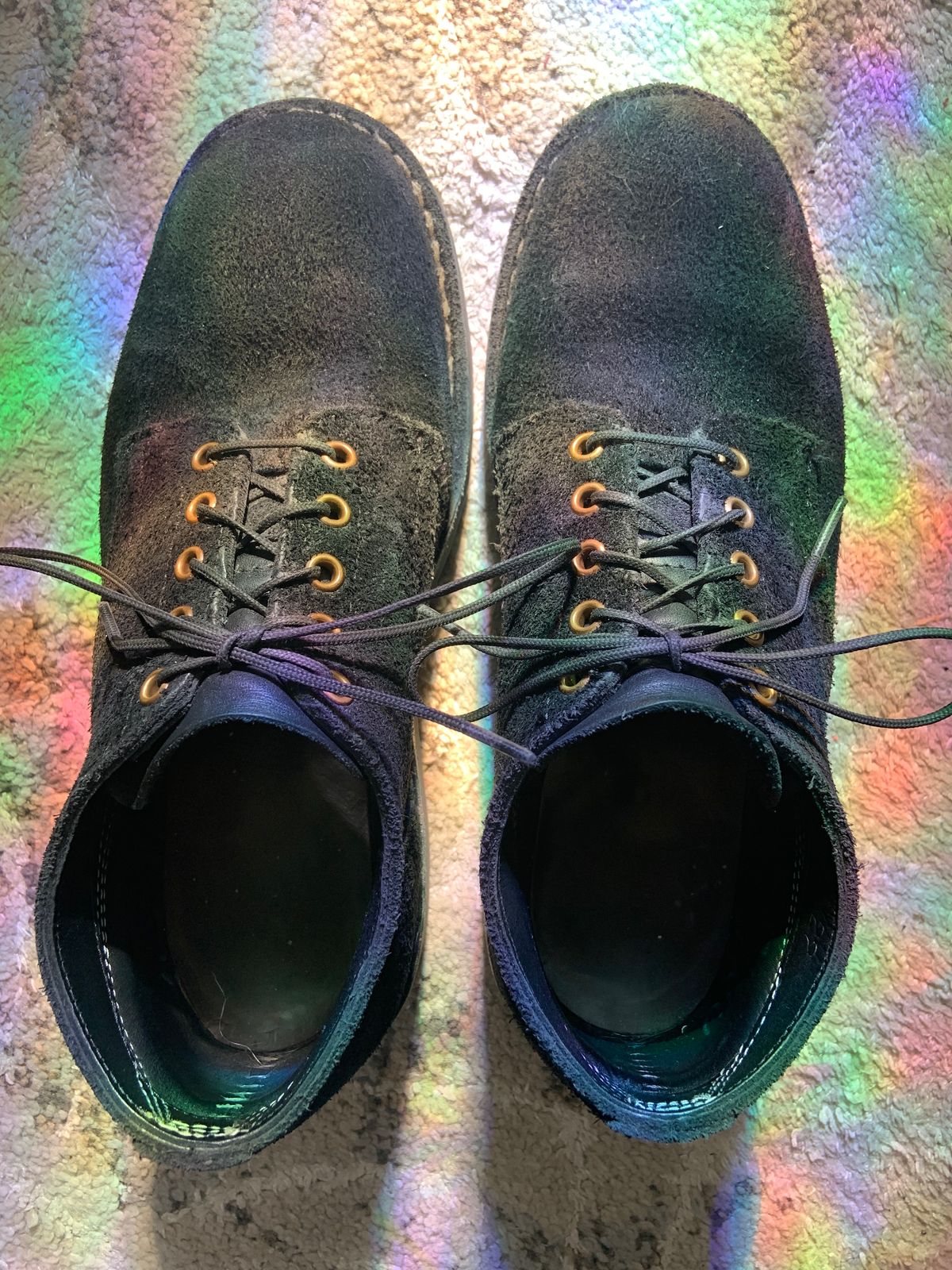 Photo by Oldmanblooming on March 1, 2023 of the White's Oxford in Seidel Black Oil Tan Roughout.