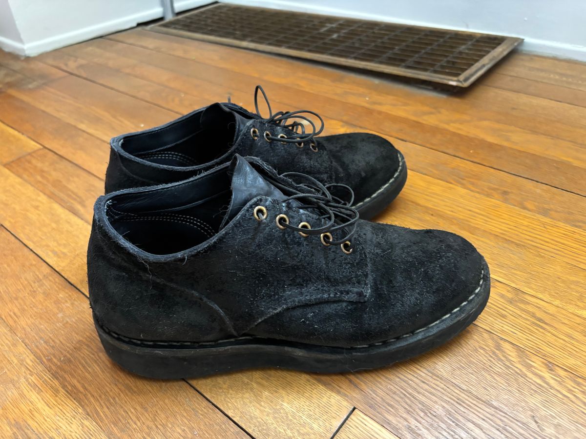 Photo by Oldmanblooming on April 27, 2025 of the White's Oxford in Seidel Black Oil Tan Roughout.