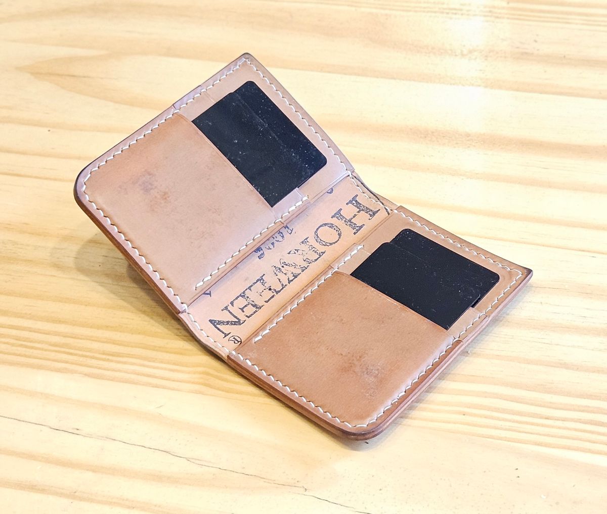 Photo by joeldelassus on November 2, 2025 of the DELASSUS LEATHER V42 in Horween Unglazed Natural Shell Cordovan.