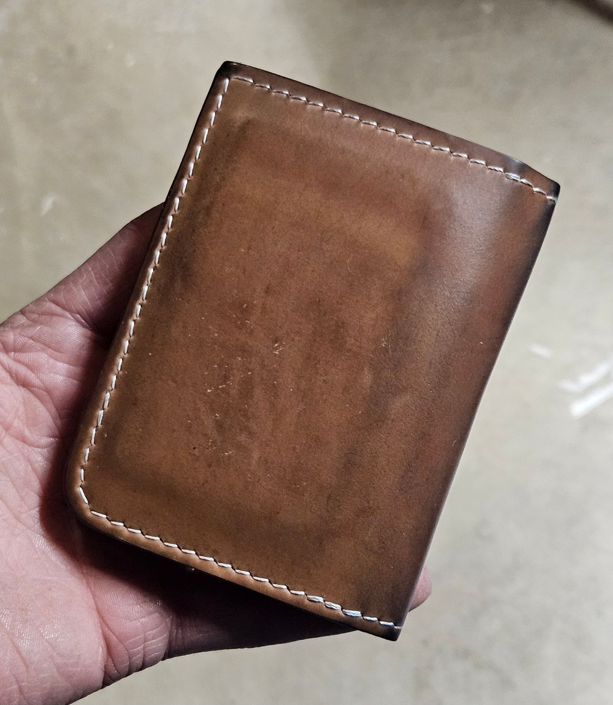 Photo by joeldelassus on December 5, 2025 of the DELASSUS LEATHER V42 in Horween Unglazed Natural Shell Cordovan.