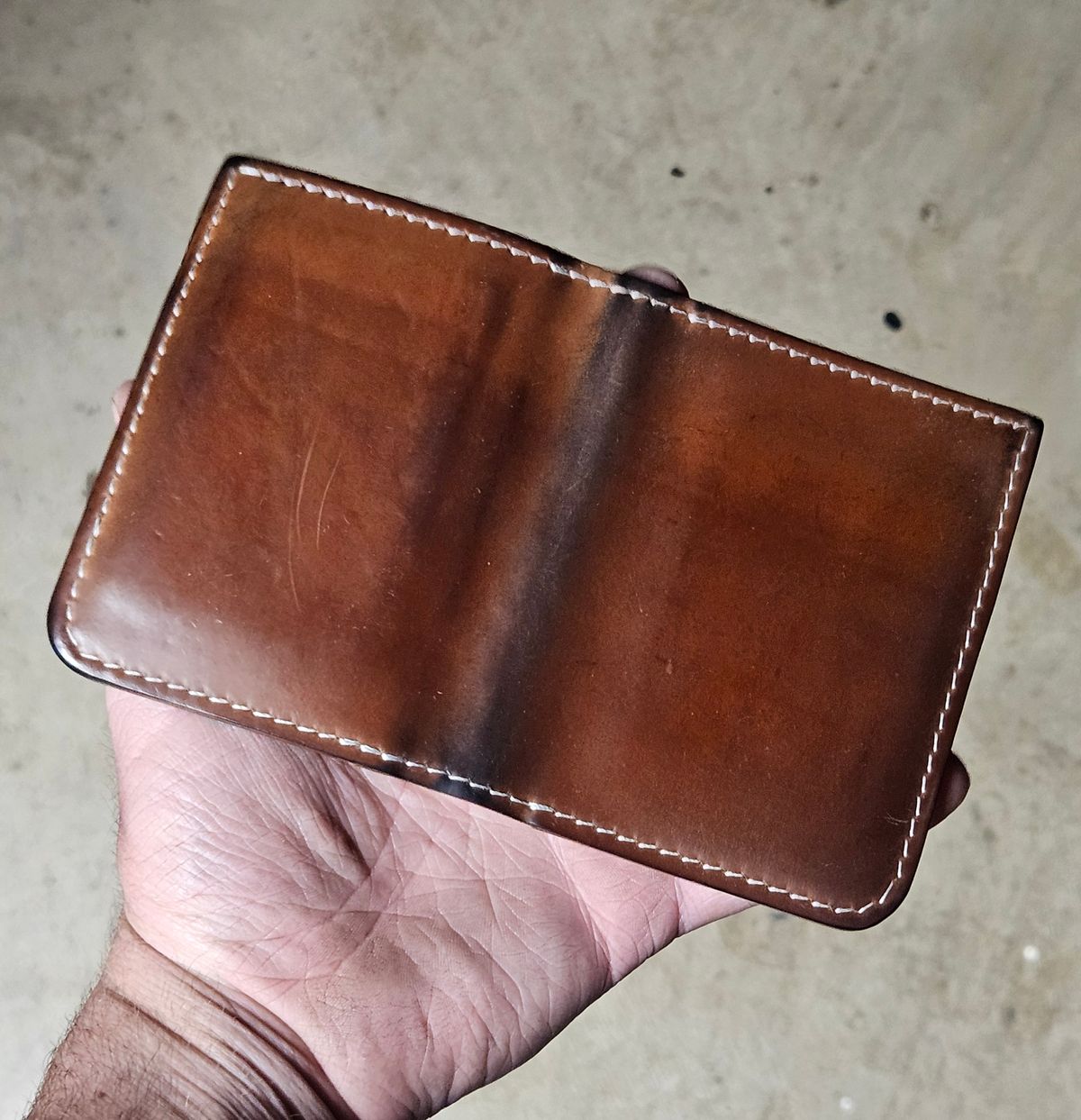 Photo by joeldelassus on April 3, 2026 of the DELASSUS LEATHER V42 in Horween Unglazed Natural Shell Cordovan.