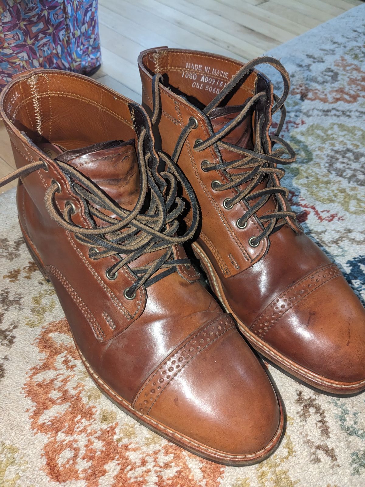 Photo by pck on September 8, 2023 of the Rancourt & Co. Porter Boot in Horween Natural Shell Cordovan.