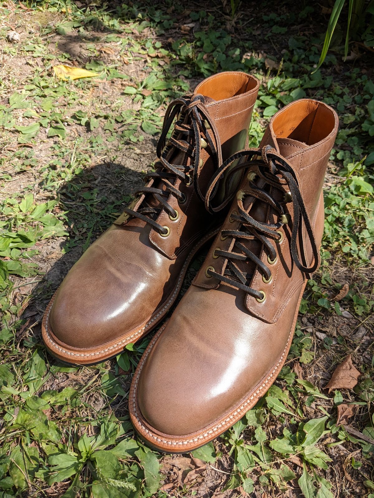Photo by pck on September 19, 2023 of the Grant Stone Diesel Boot in Horween Natural Chromexcel.