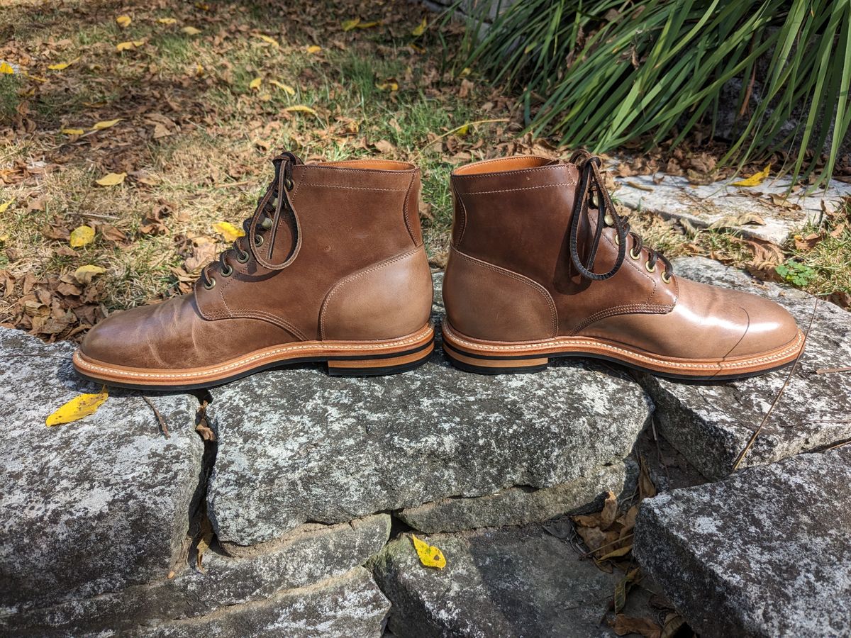 Photo by pck on September 20, 2023 of the Grant Stone Diesel Boot in Horween Natural Chromexcel.