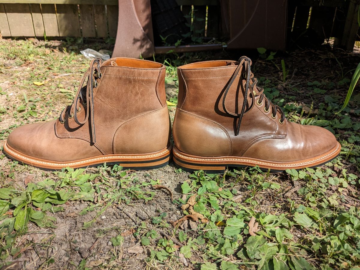 Photo by pck on September 19, 2023 of the Grant Stone Diesel Boot in Horween Natural Chromexcel.