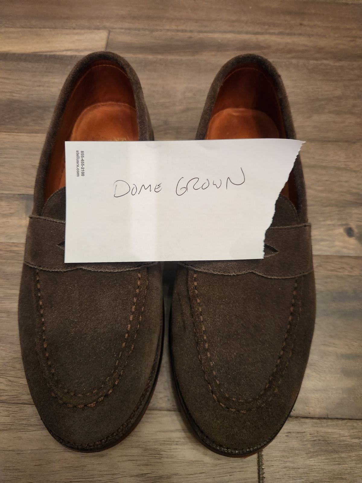 Photo by joemanji25 on November 2, 2023 of the Grant Stone Traveler Penny in C.F. Stead Loden Janus Calf Suede.