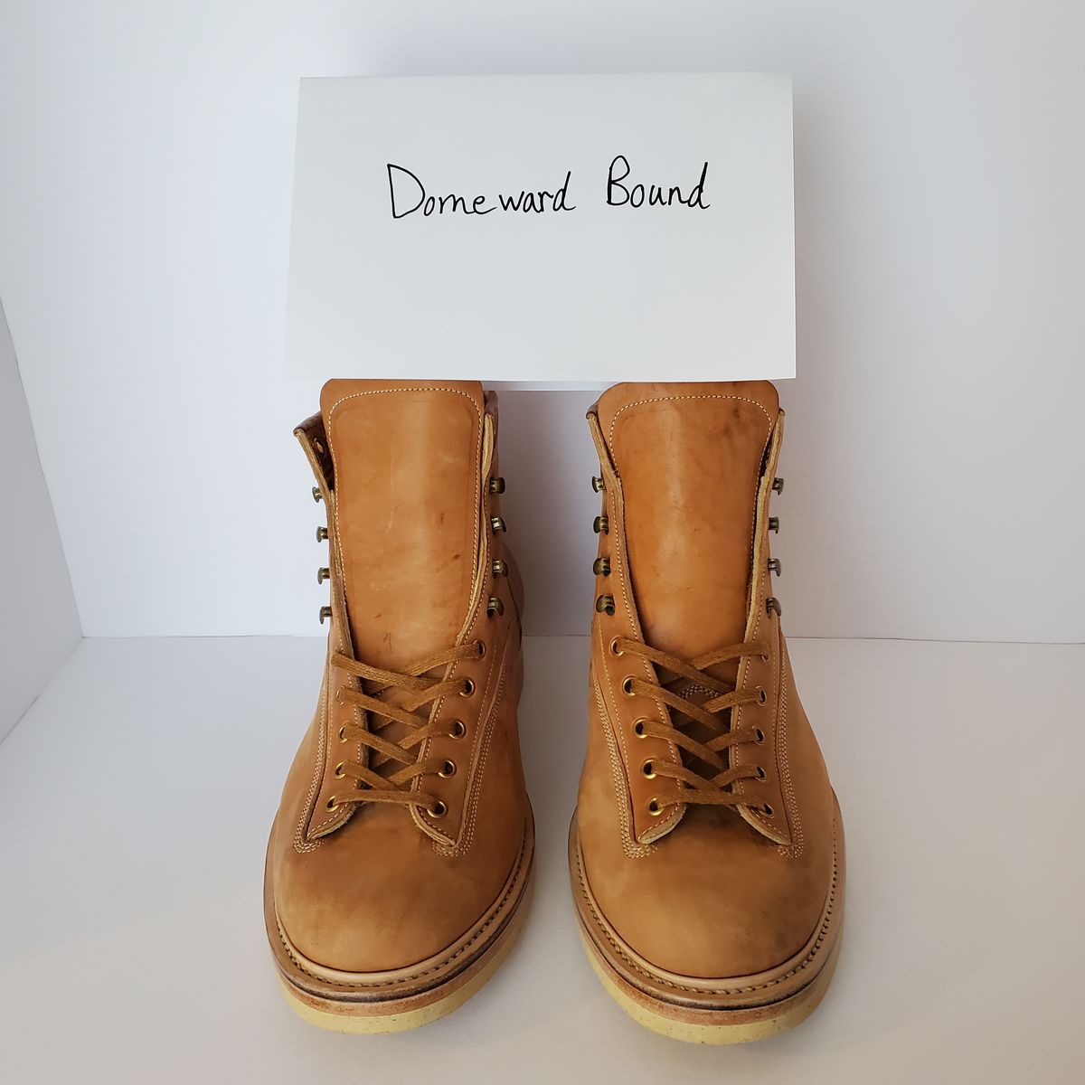 Photo by HealthyPatina on October 1, 2023 of the Sagara x S&S Valiant Boot in Conceria Cloe Crust Horsebutt.