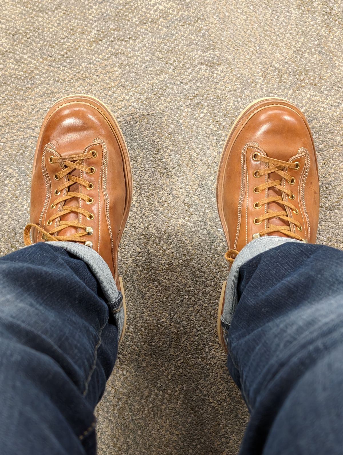 Photo by HealthyPatina on November 30, 2023 of the Sagara x S&S Valiant Boot in Conceria Cloe Crust Horsebutt.