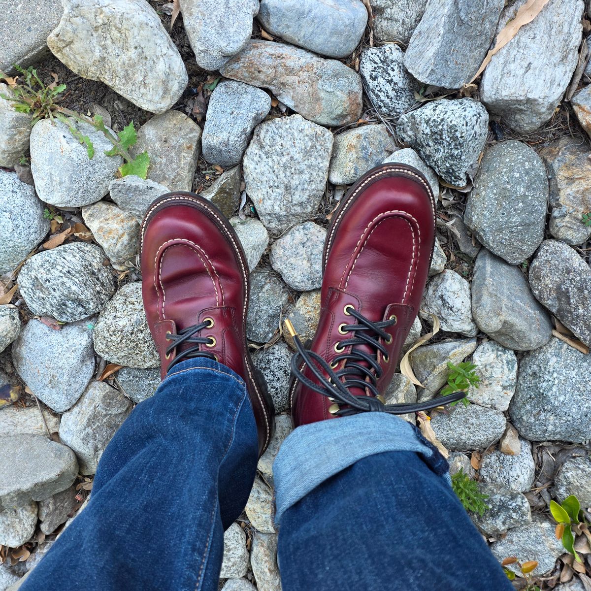 Photo by kananaios on March 24, 2026 of the Grant Stone Brass Boot in Horween Color 8 Chromexcel.