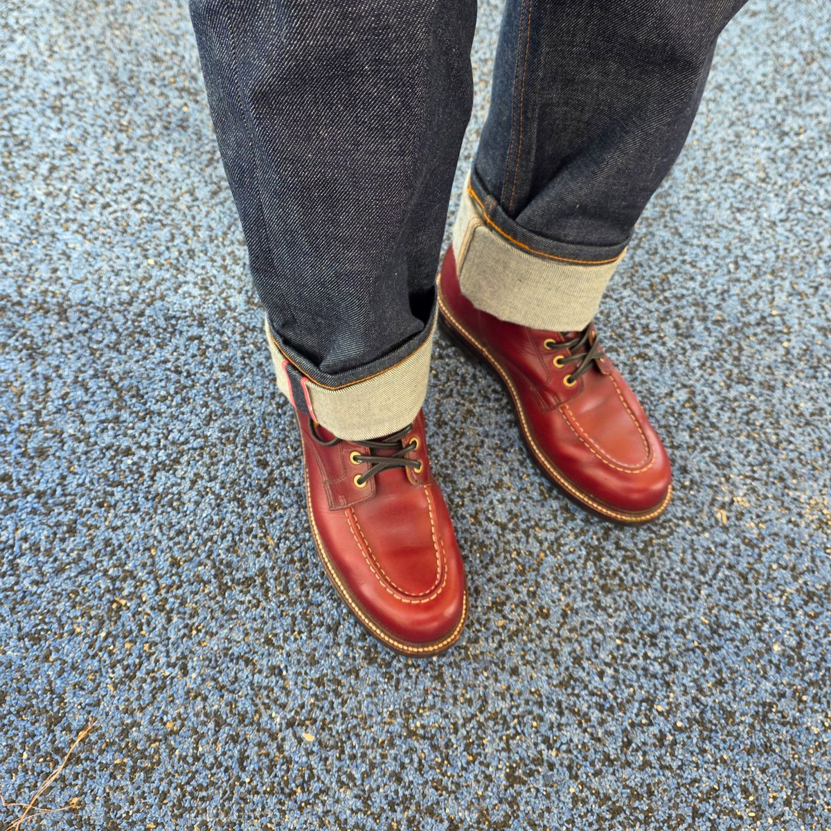 Photo by kananaios on April 2, 2026 of the Grant Stone Brass Boot in Horween Color 8 Chromexcel.