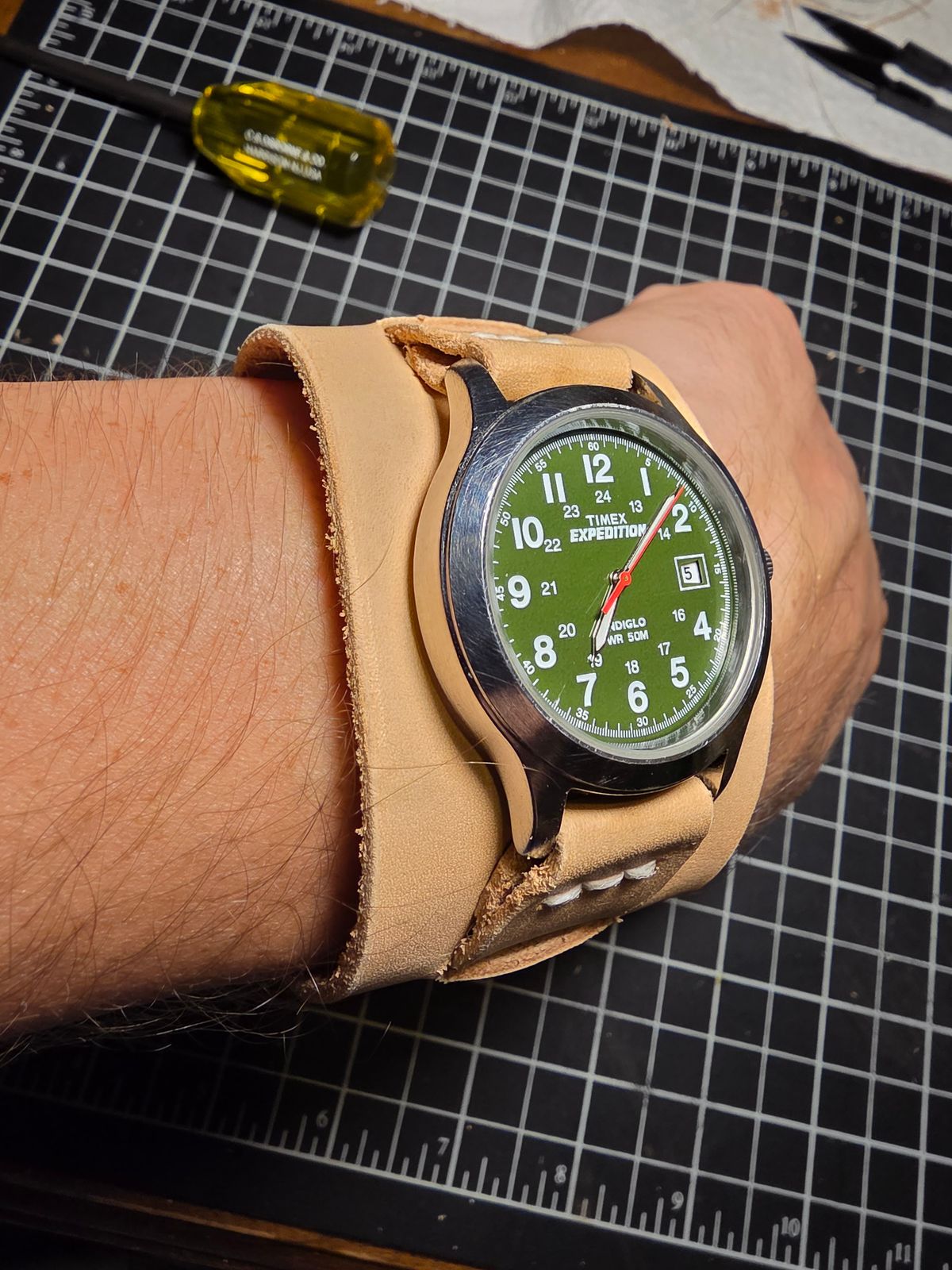 Photo by kananaios on October 6, 2025 of the Self-Made Winston Pattern in Unknown Natural Veg Tan.