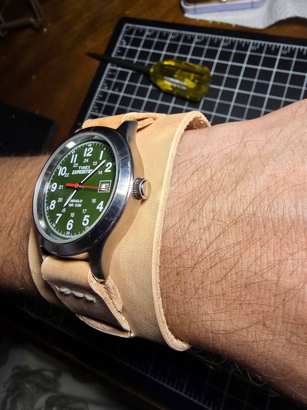 Photo by kananaios on October 6, 2025 of the Self-Made Winston Pattern in Unknown Natural Veg Tan.