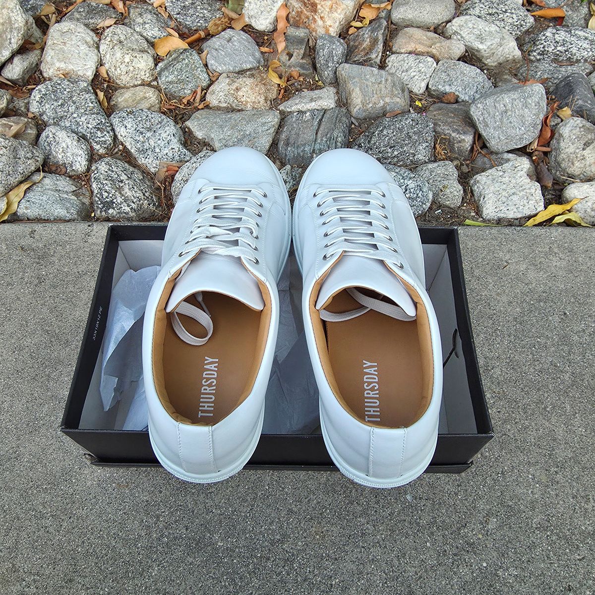 Photo by kananaios on September 4, 2025 of the Thursday Premier Low Top in White Italian Nappa.