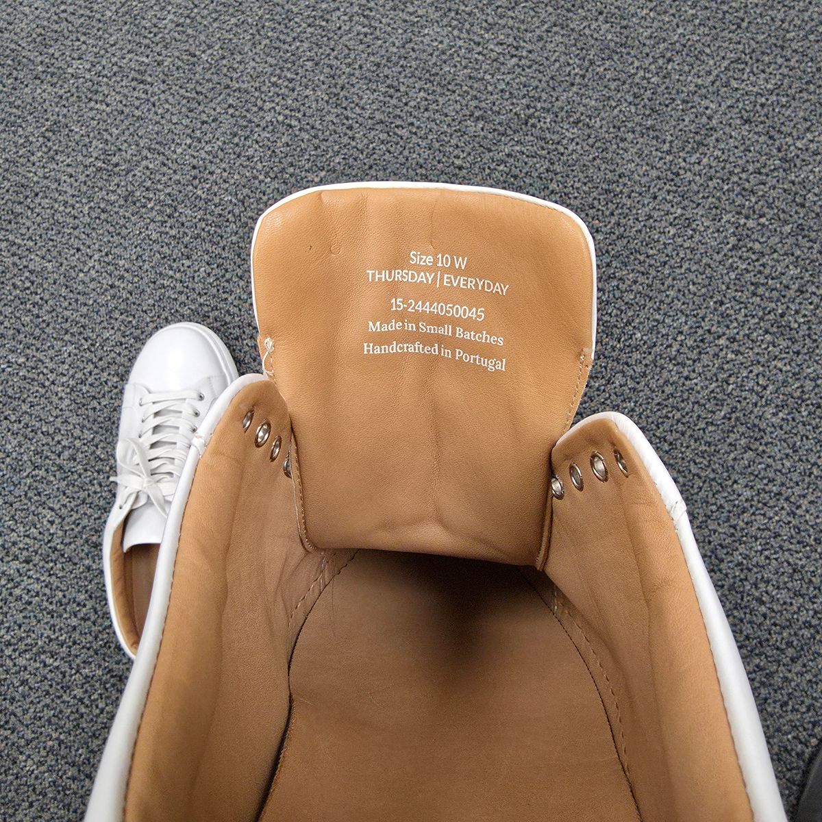Photo by kananaios on September 4, 2025 of the Thursday Premier Low Top in White Italian Nappa.