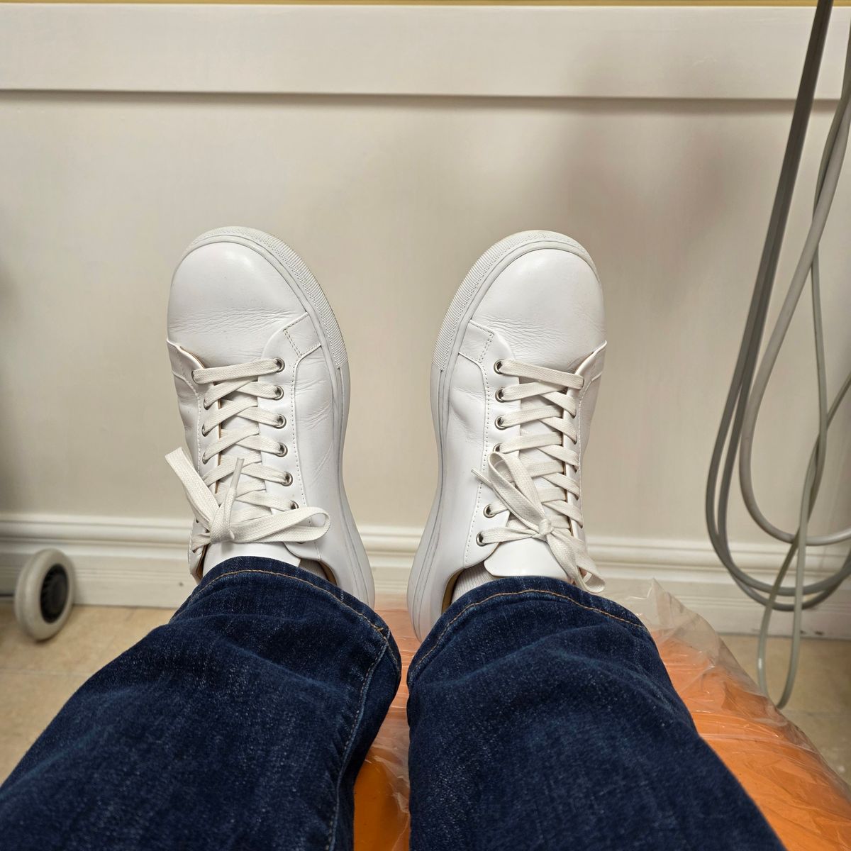 Photo by kananaios on November 7, 2025 of the Thursday Premier Low Top in White Italian Nappa.