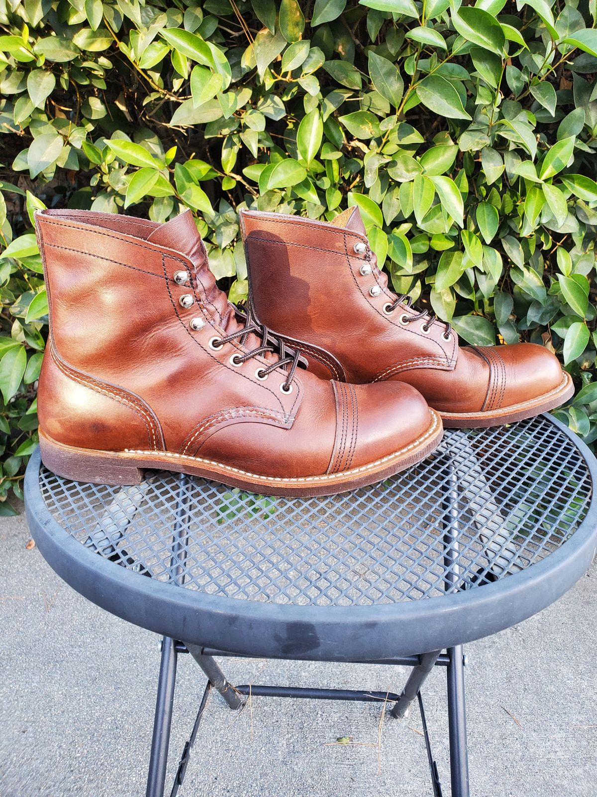Photo by kananaios on December 2, 2023 of the Red Wing Iron Ranger in S.B. Foot Amber Harness.