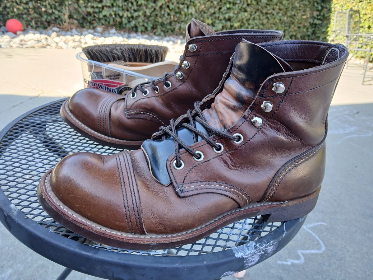 Photo by kananaios on July 30, 2024 of the Red Wing Iron Ranger in S.B. Foot Amber Harness.