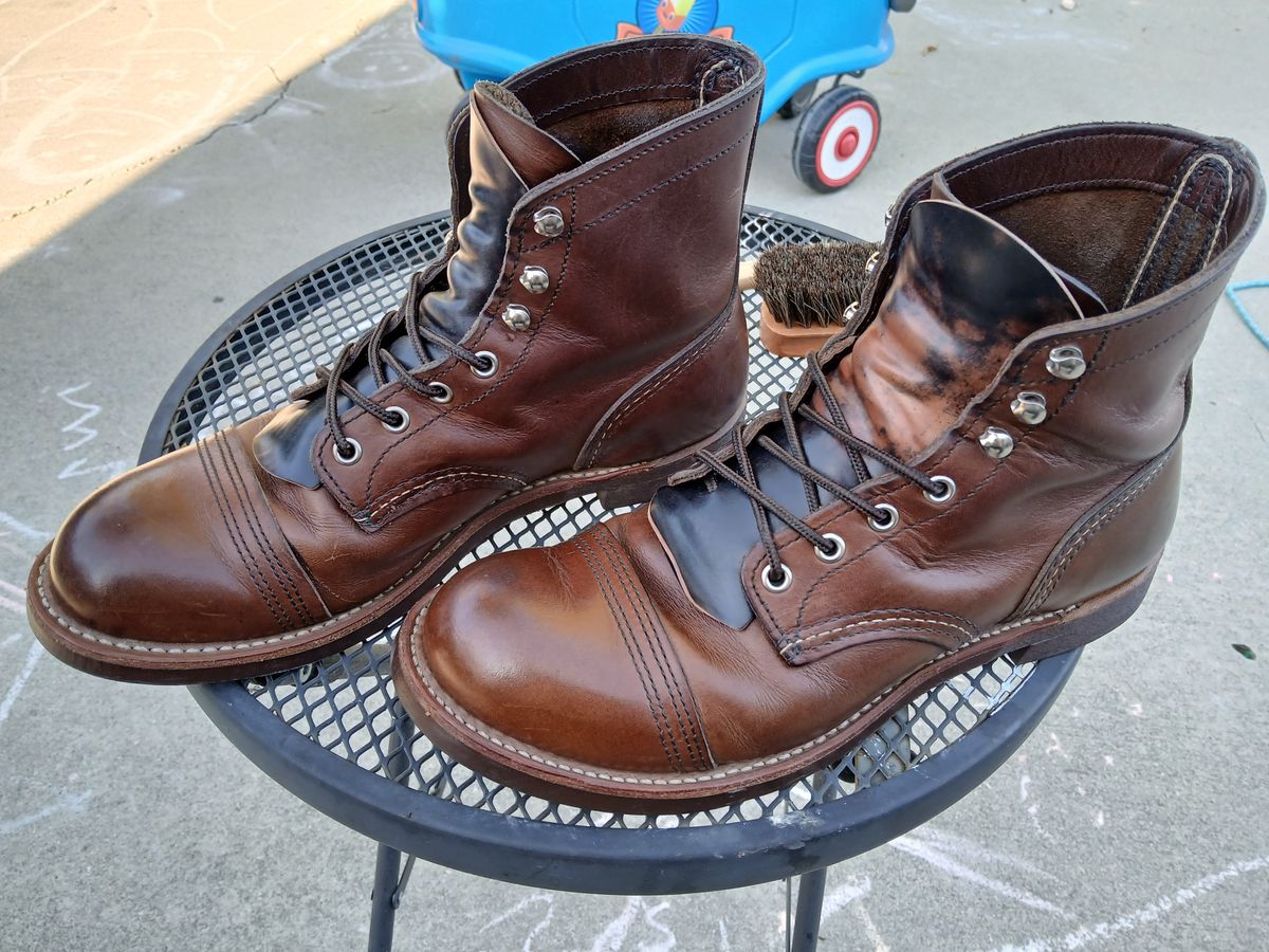 Photo by kananaios on July 30, 2024 of the Red Wing Iron Ranger in S.B. Foot Amber Harness.