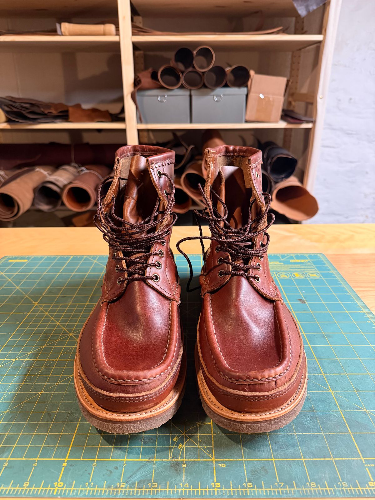 Photo by rufio on October 23, 2025 of the Russell Moccasin Co. Custom Model in Seidel Crust Double Shot.