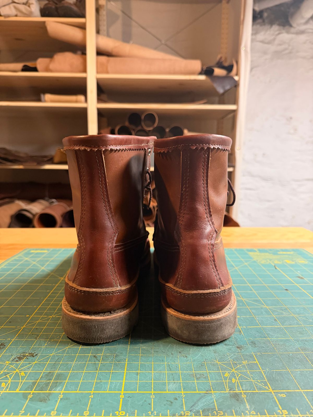 Photo by rufio on November 5, 2025 of the Russell Moccasin Co. Custom Model in Seidel Crust Double Shot.