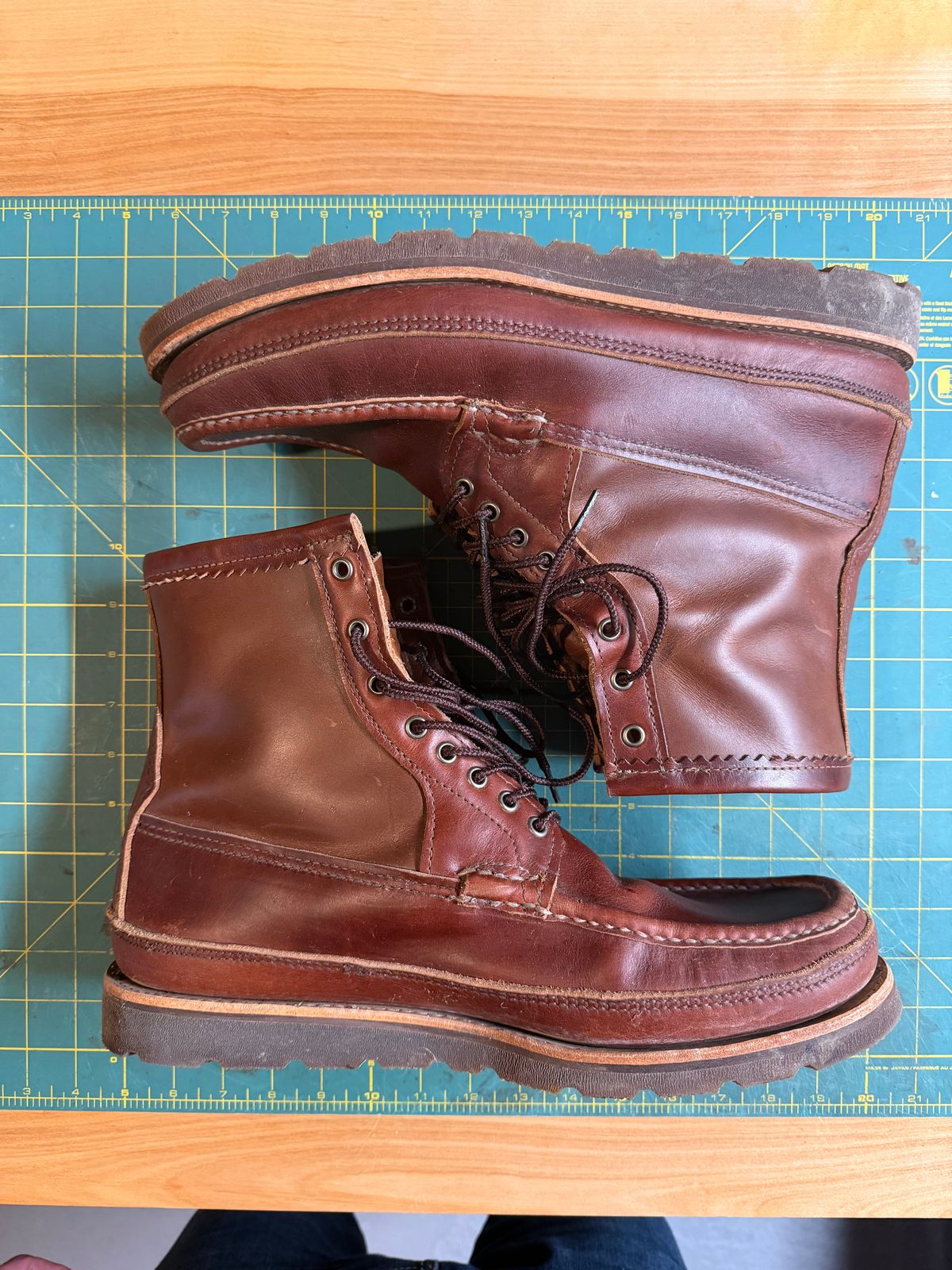 Photo by rufio on November 5, 2025 of the Russell Moccasin Co. Custom Model in Seidel Crust Double Shot.