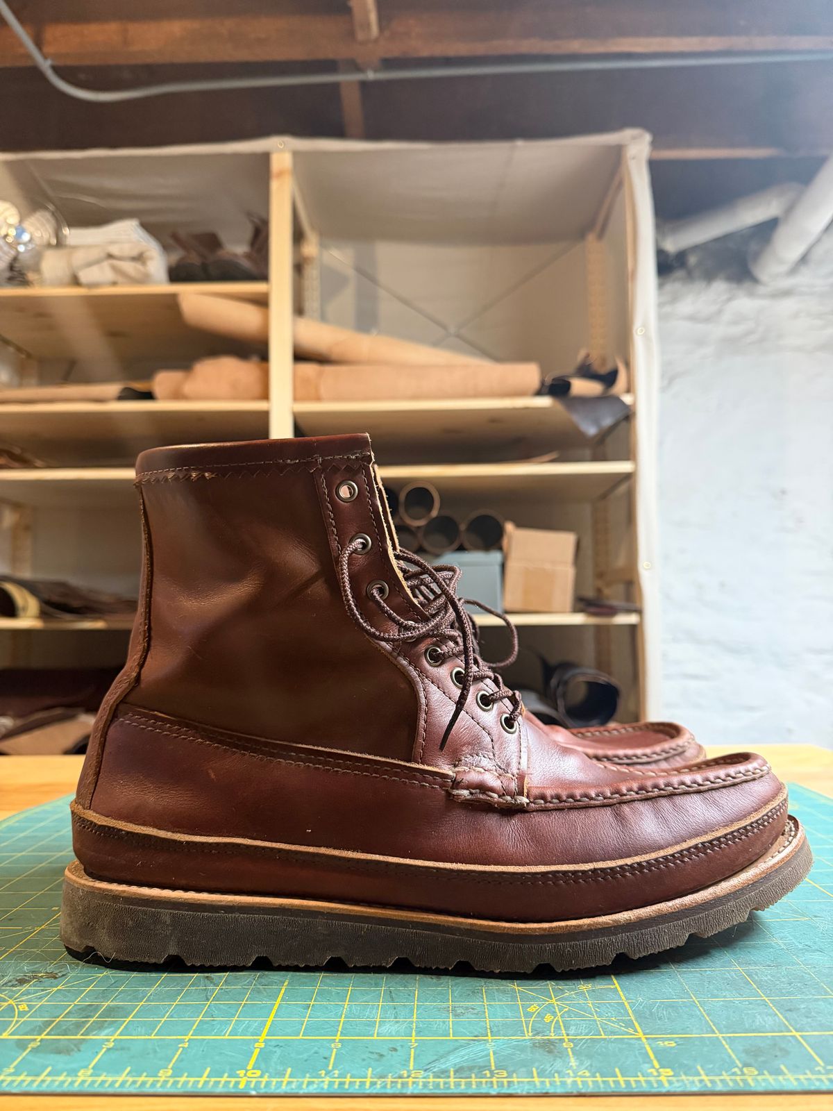 Photo by rufio on November 5, 2025 of the Russell Moccasin Co. Custom Model in Seidel Crust Double Shot.