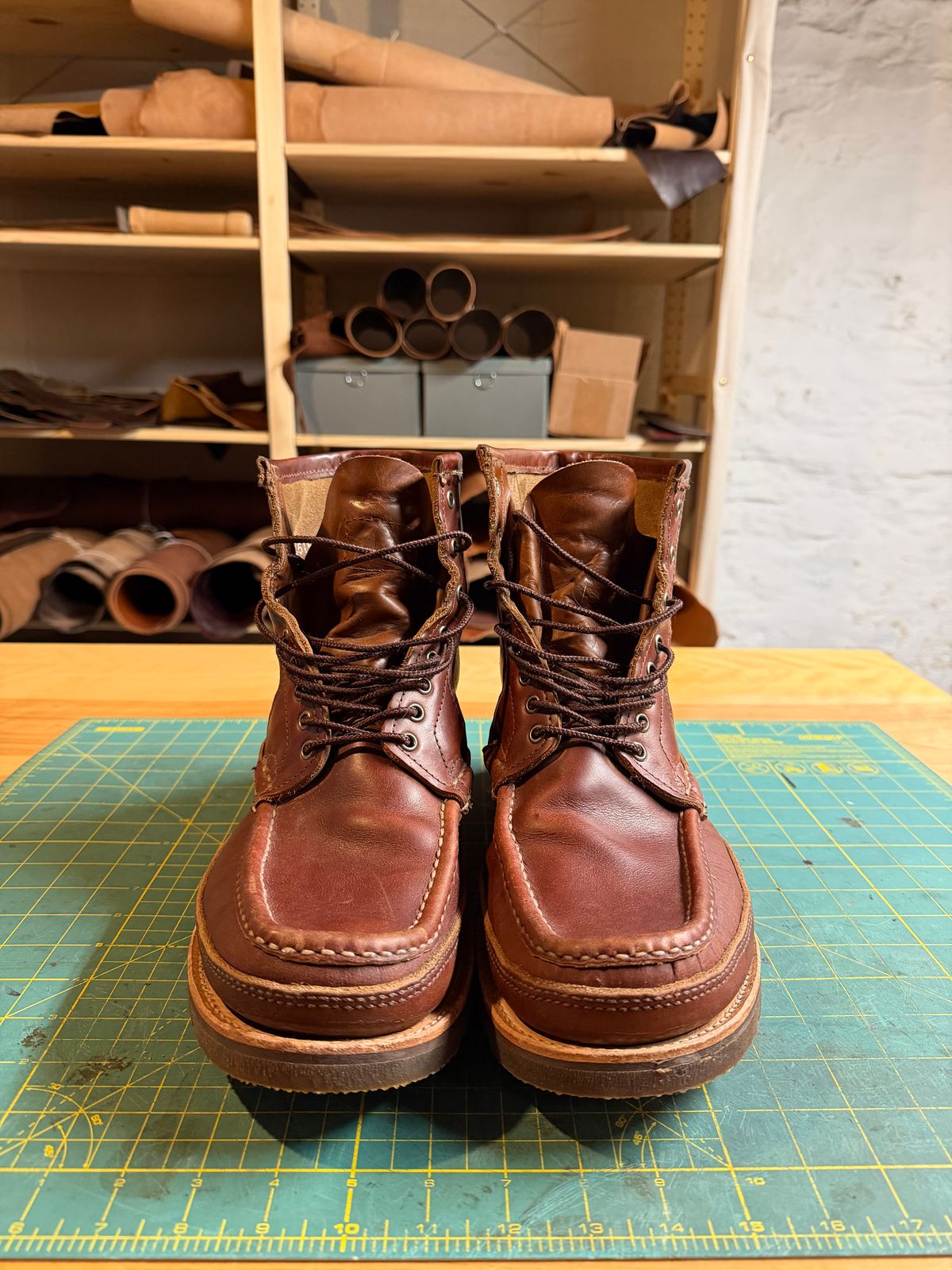 Photo by rufio on December 5, 2025 of the Russell Moccasin Co. Custom Model in Seidel Crust Double Shot.