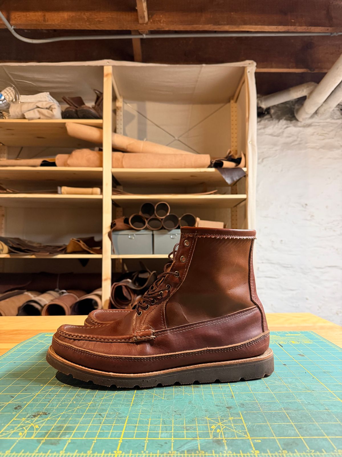 Photo by rufio on December 5, 2025 of the Russell Moccasin Co. Custom Model in Seidel Crust Double Shot.