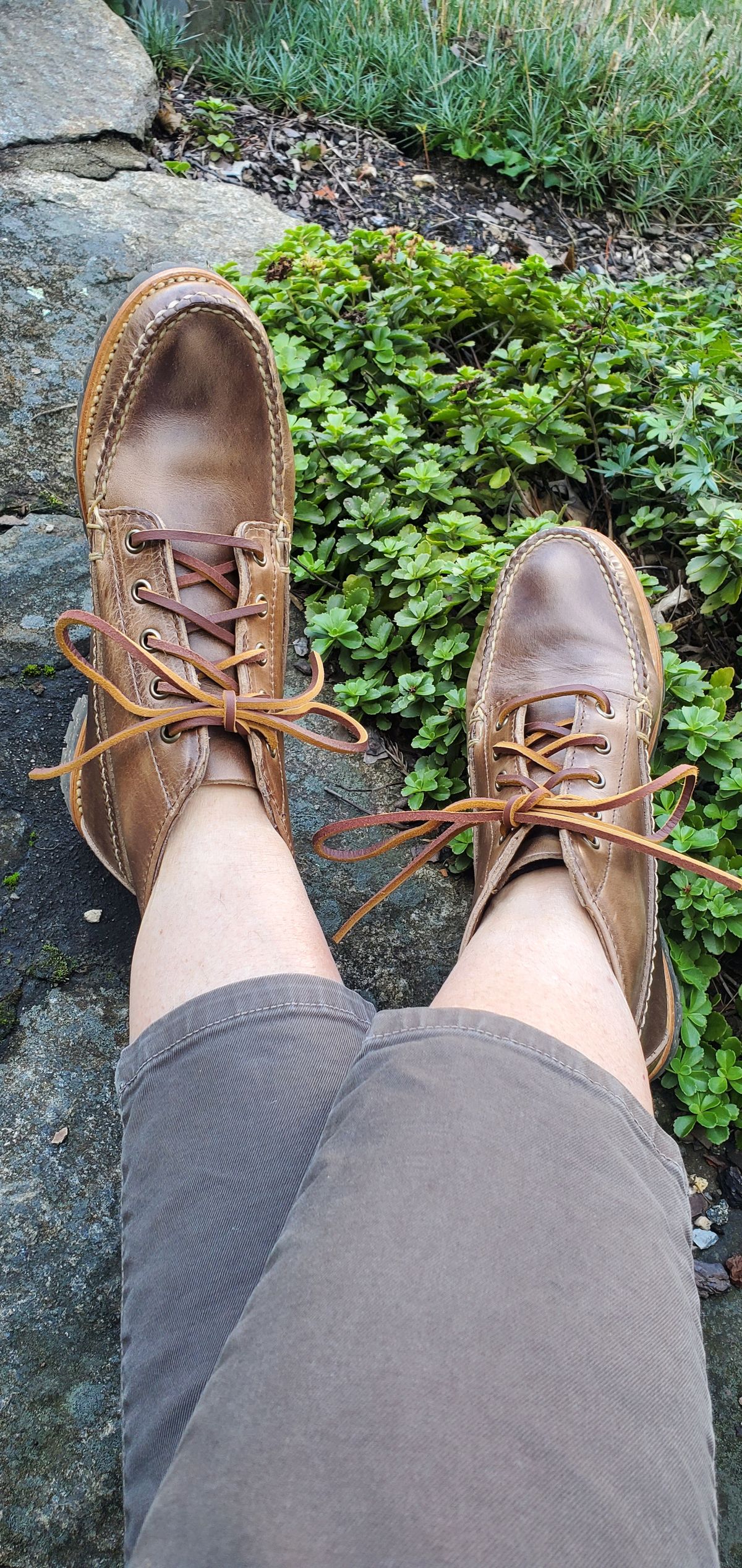 Photo by up2in2 on October 1, 2023 of the Oak Street Bootmakers Camp Boot in Horween Natural Chromexcel.