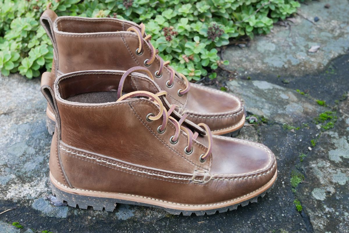 Photo by up2in2 on October 1, 2023 of the Oak Street Bootmakers Camp Boot in Horween Natural Chromexcel.