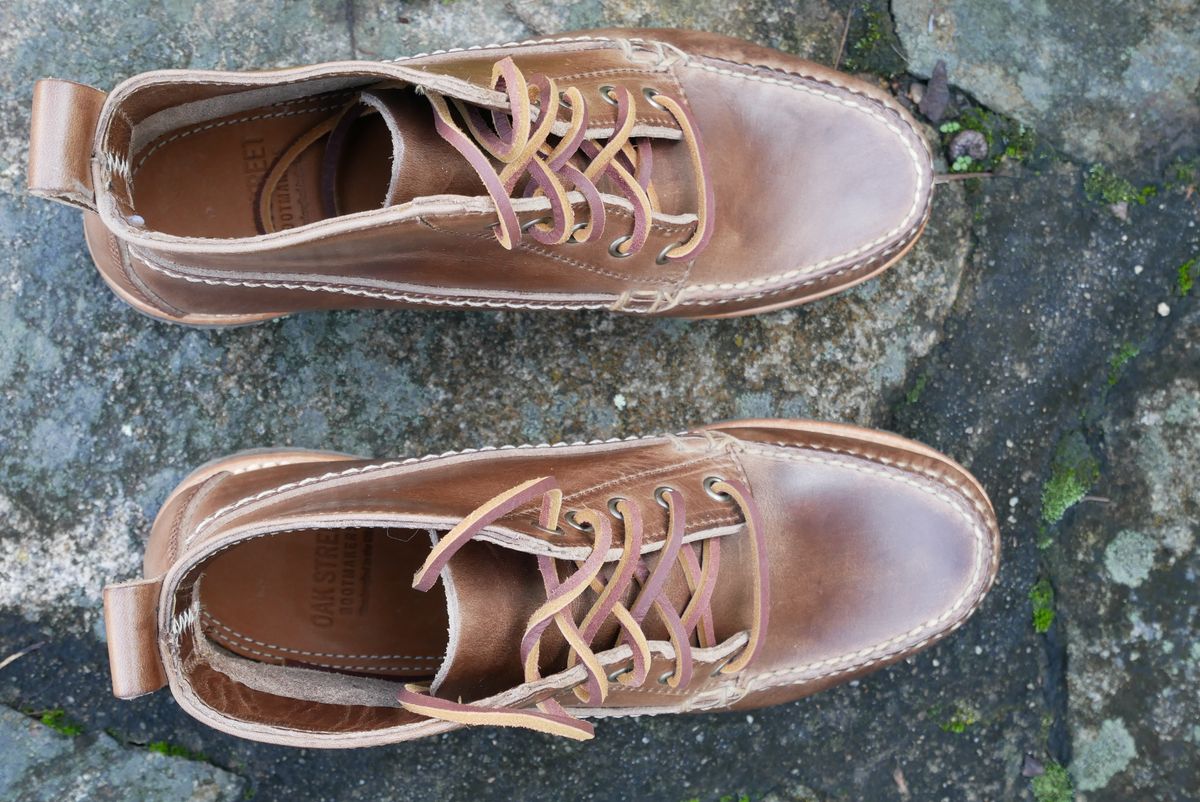 Photo by up2in2 on October 1, 2023 of the Oak Street Bootmakers Camp Boot in Horween Natural Chromexcel.